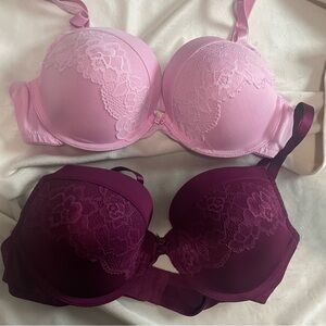 Maidenform Self Expressions Women 2pk Push-Up Bra orchid/maroon lace SE5757/s36B